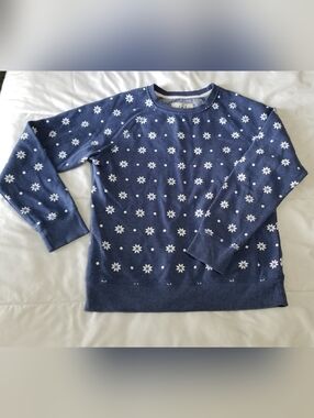 Campus Crew Varsity Vault Ladies Large Blue Sweatshirt With White Detail